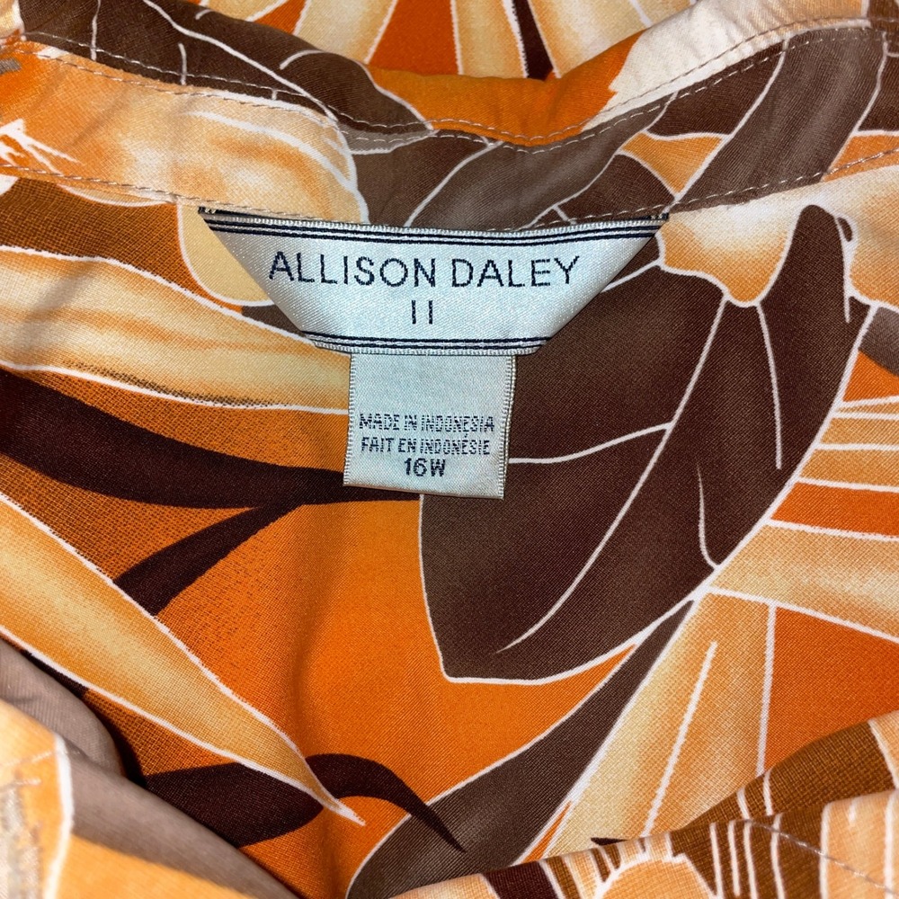 Allison Daley Tropical Lightweight Shirt Jacket Womens Button Front Resort Boho - Picture 5 of 7